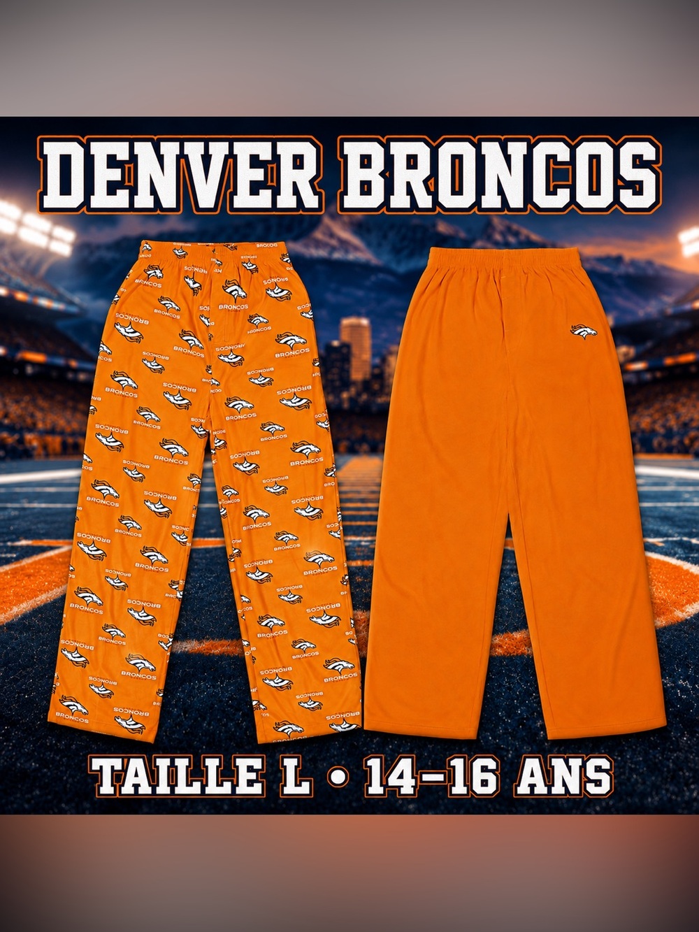 NFL - Kids' (Junior) Denver Broncos 2 Pack Sleep Pant Large (14-16) New No Tag